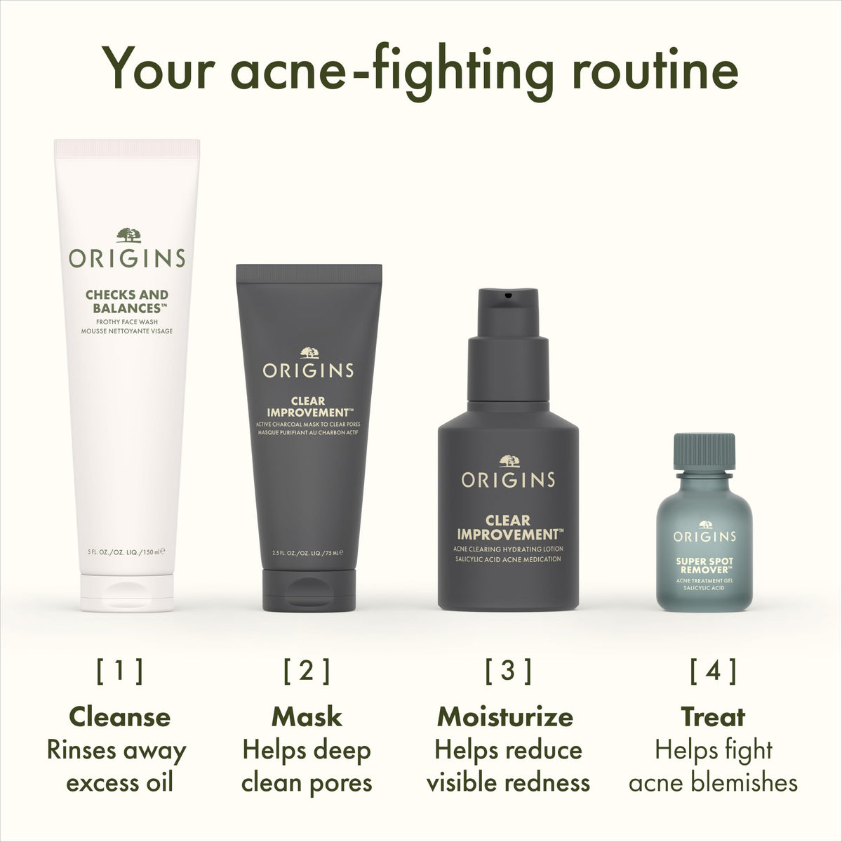 Origins product styled on bathroom counter conveying daily skincare integration