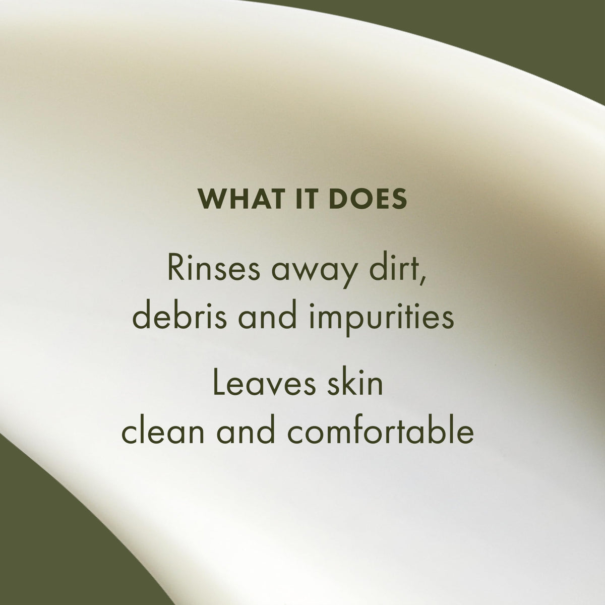 Origins cleanser dispensed on a palm proving silky, non-drying feel
