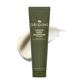 Origins bottle front packaging showing product and calming design benefit