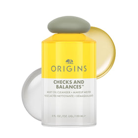 Origins front packaging showing 5 fl oz bottle and recyclable label for convenience