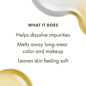 Origins product in hand being applied to dry skin to gently melt makeup