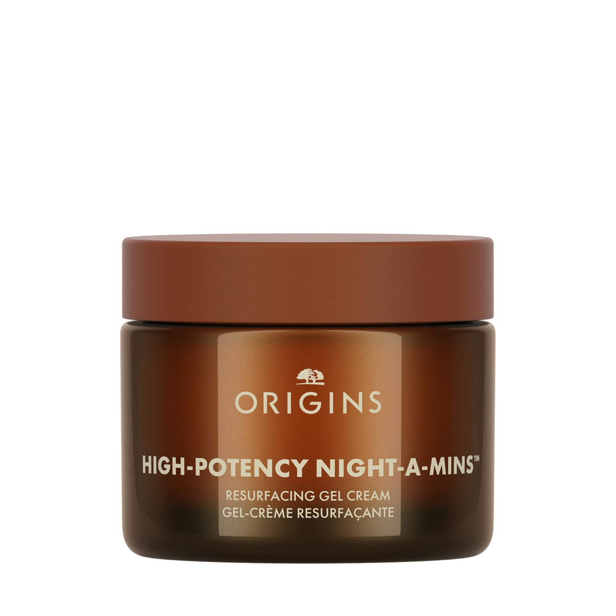 Origins jar front view showing product packaging and quick benefit