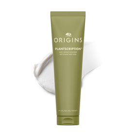 Origins Plantscription front packaging showing bottle and branding for clear use