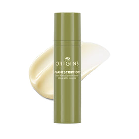Origins Plantscription front packaging showing bottle and label, highlights product clarity