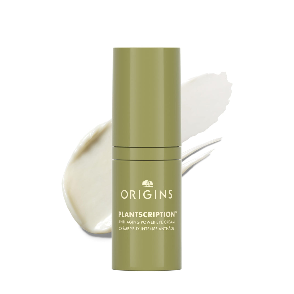 Origins Plantscription front packaging showing tube and branding for anti-aging benefit