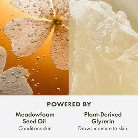 Origins product label closeup showing ingredient list and natural formula benefit