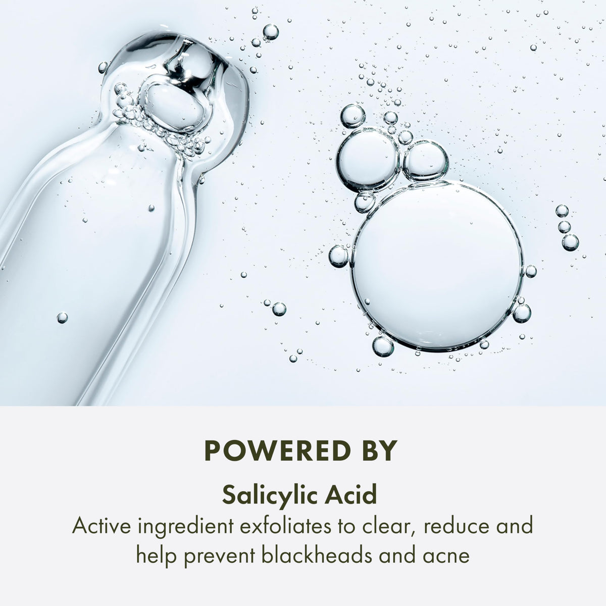 Tube label close-up listing salicylic acid and charcoal, communicates ingredient transparency