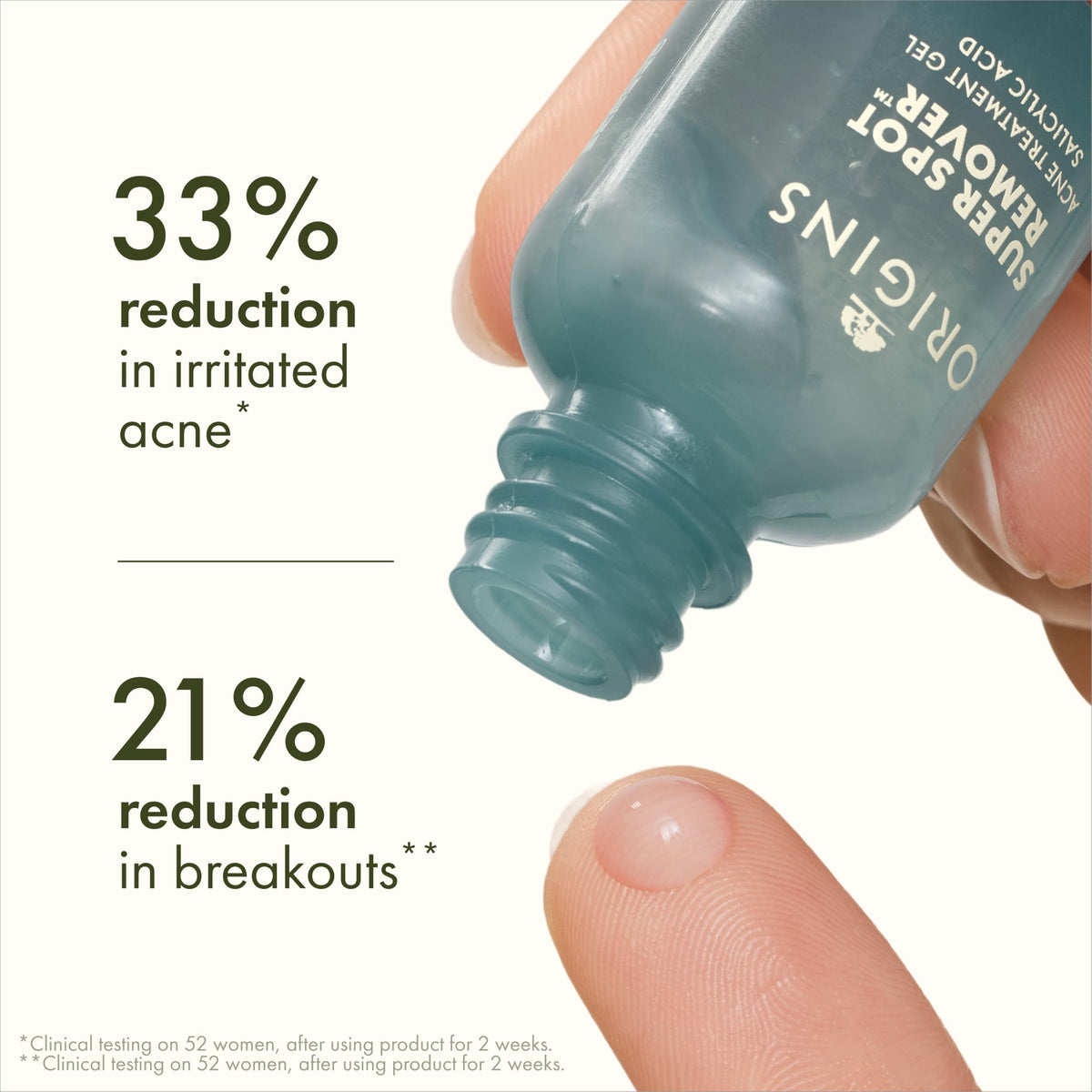 Origins tube nozzle closeup highlighting precise applicator for targeted dots