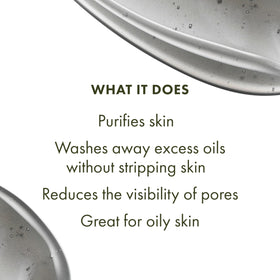 Origins application on wet face during use showing gentle removal of impurities