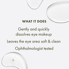 Origins Well Off in use with cotton pad removing mascara for gentle removal benefit