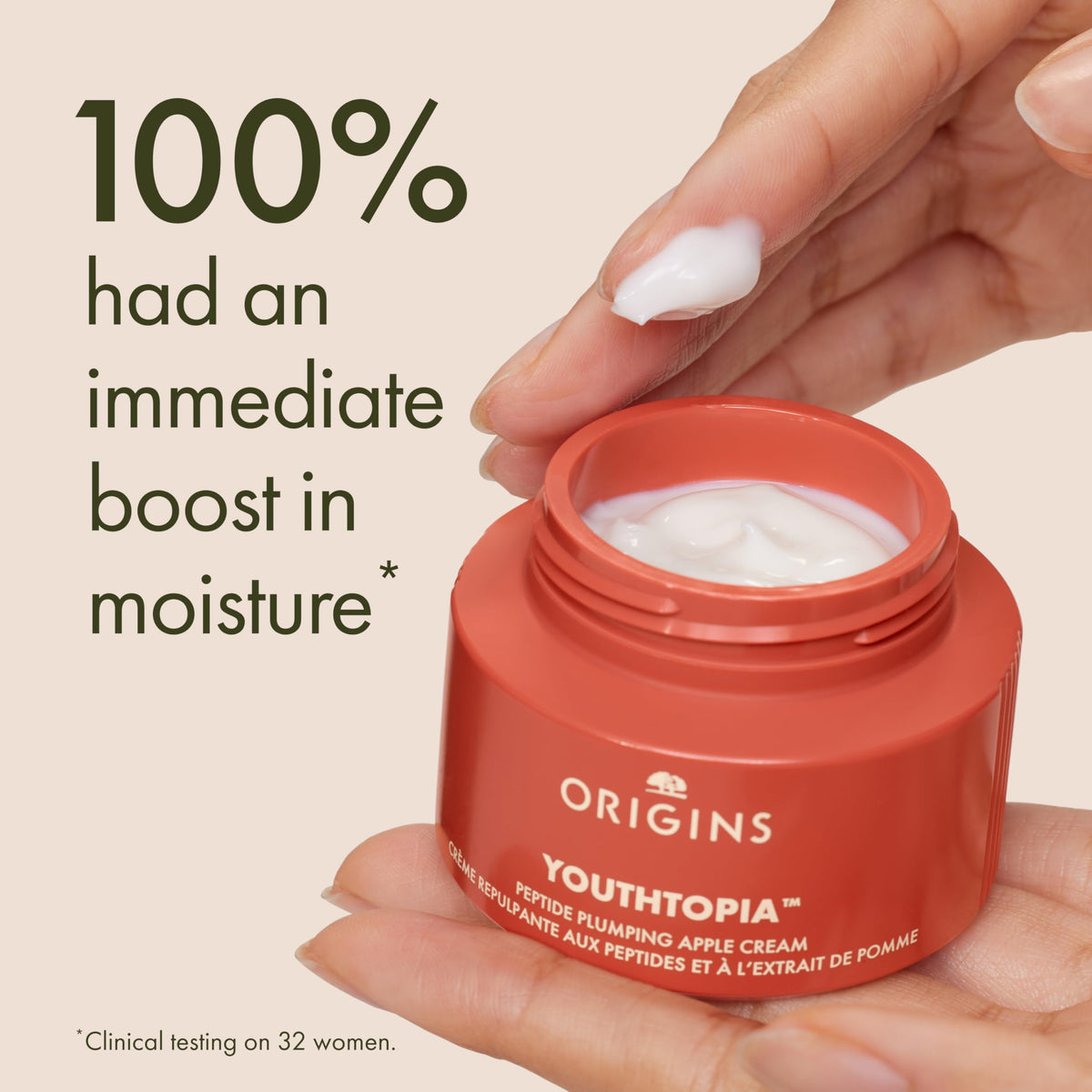 Origins Youthtopia close-up cream texture highlighting lightweight hydration benefit