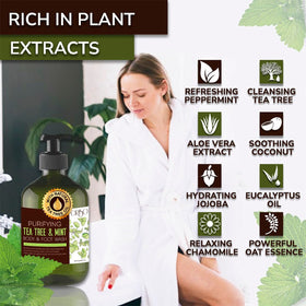 ORISO bottle staged in shower highlighting refreshing minty cleanse after bathing