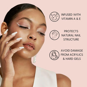 Orly Builder in a Bottle nude pink cured surface detail showing glossy finish and clean translucence