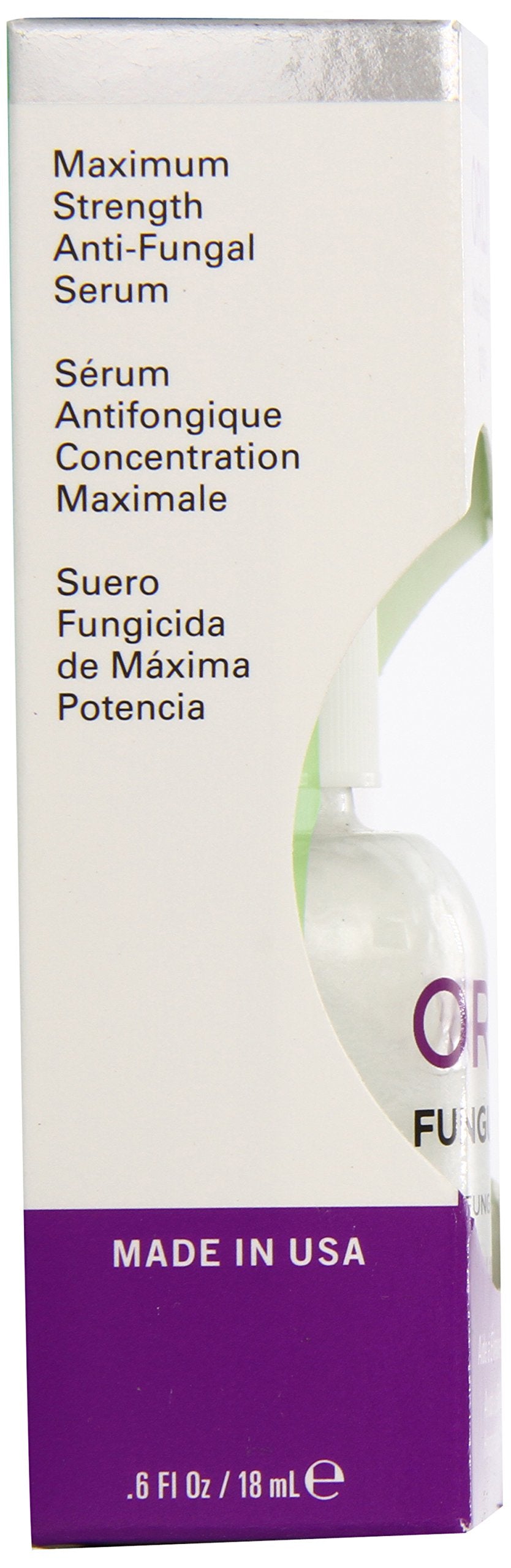 Orly Fungus MD 0.6 oz beside a ruler showing compact travel-friendly benefit