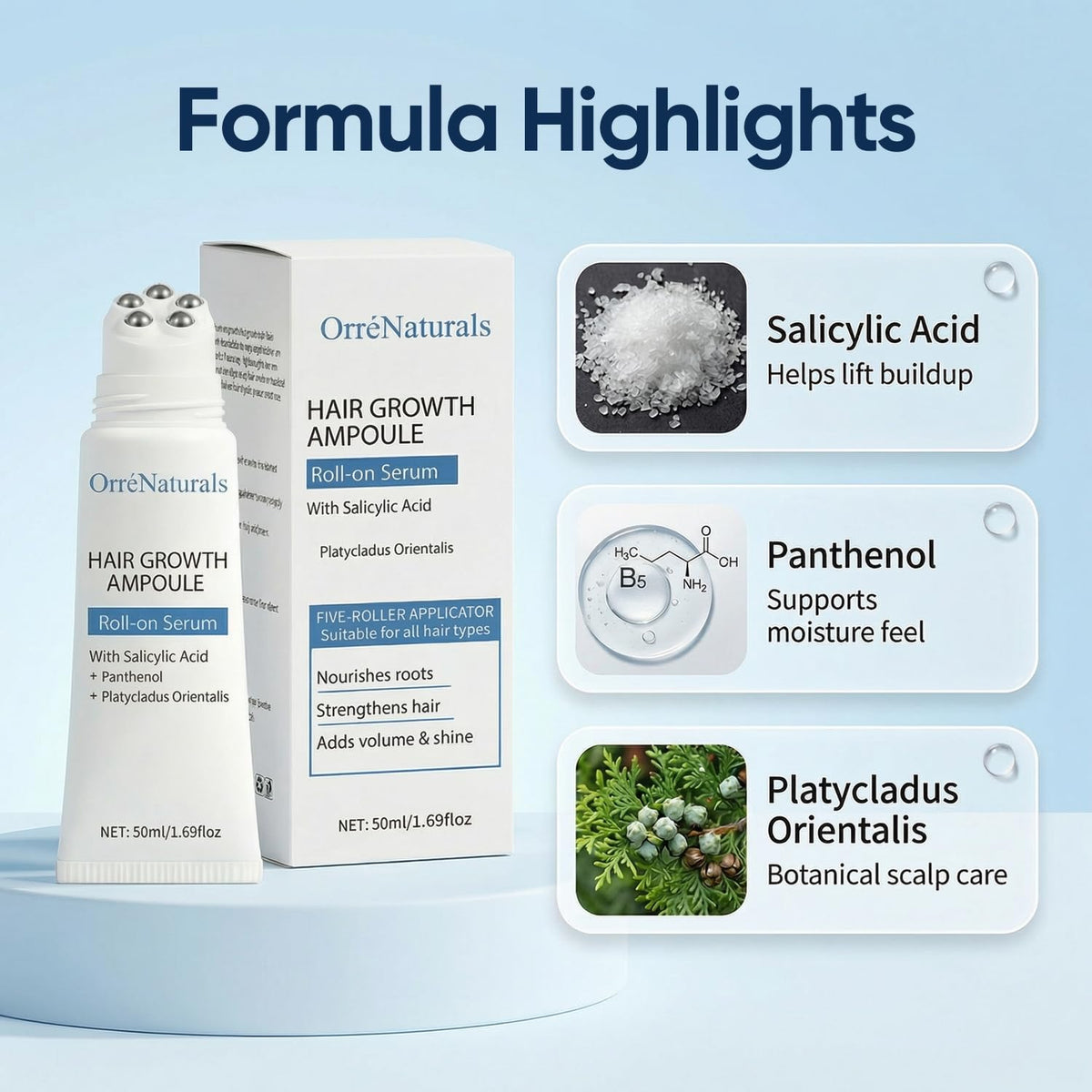 ORRÉNATURALS aloe vera leaf and menthol crystals indicating soothing freshness