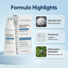 ORRÉNATURALS application on scalp demonstrating targeted massage benefit