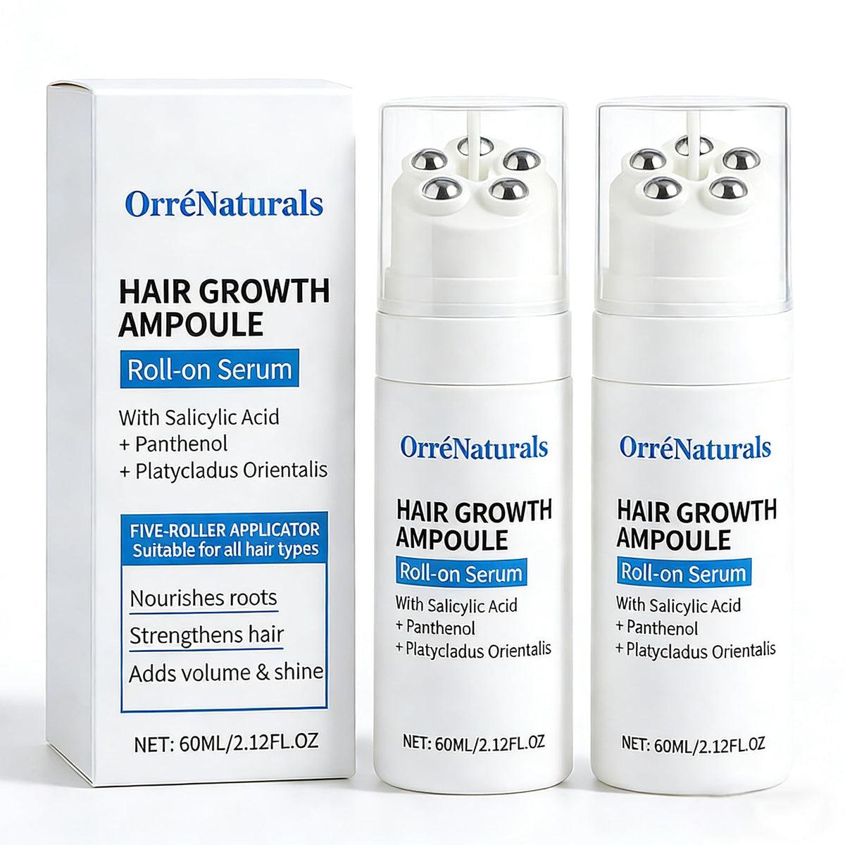 ORRÉNATURALS front packaging showing ampoule for easy storage benefit