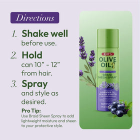 ORS hair shine after use showing glossy braided texture and softness