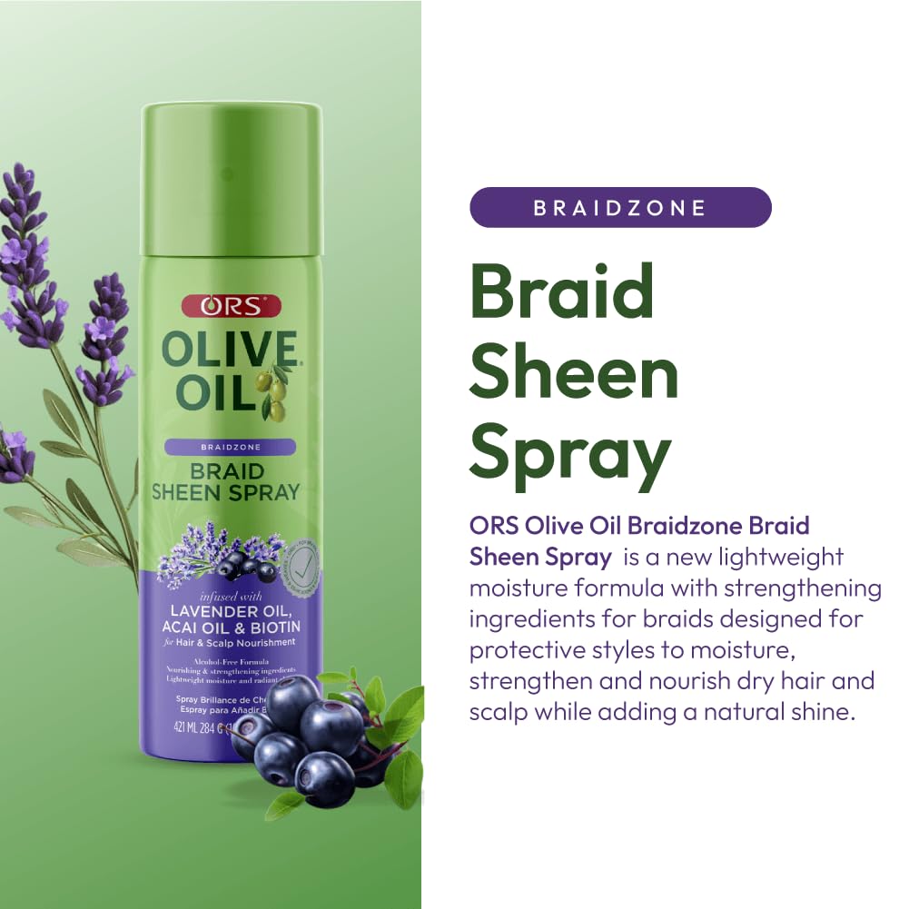 ORS label detail highlighting lavender, acai and biotin ingredients