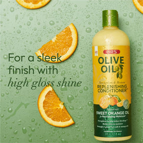 ORS conditioner being applied to hair for smoother detangling