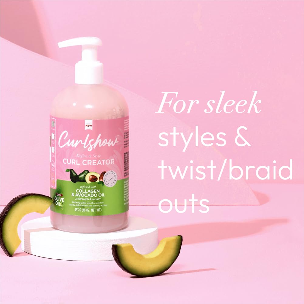 ORS cream on hand being applied to curly hair for enhanced curl definition