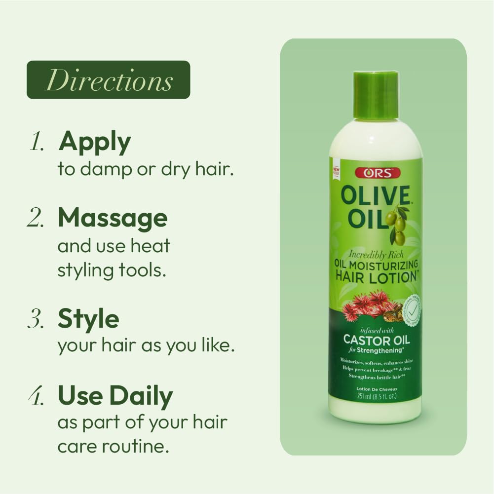 ORS hair after use showing smooth shiny results and manageability