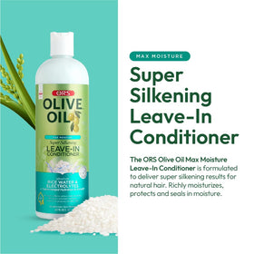 ORS label close-up highlighting rice water and olive oil benefits