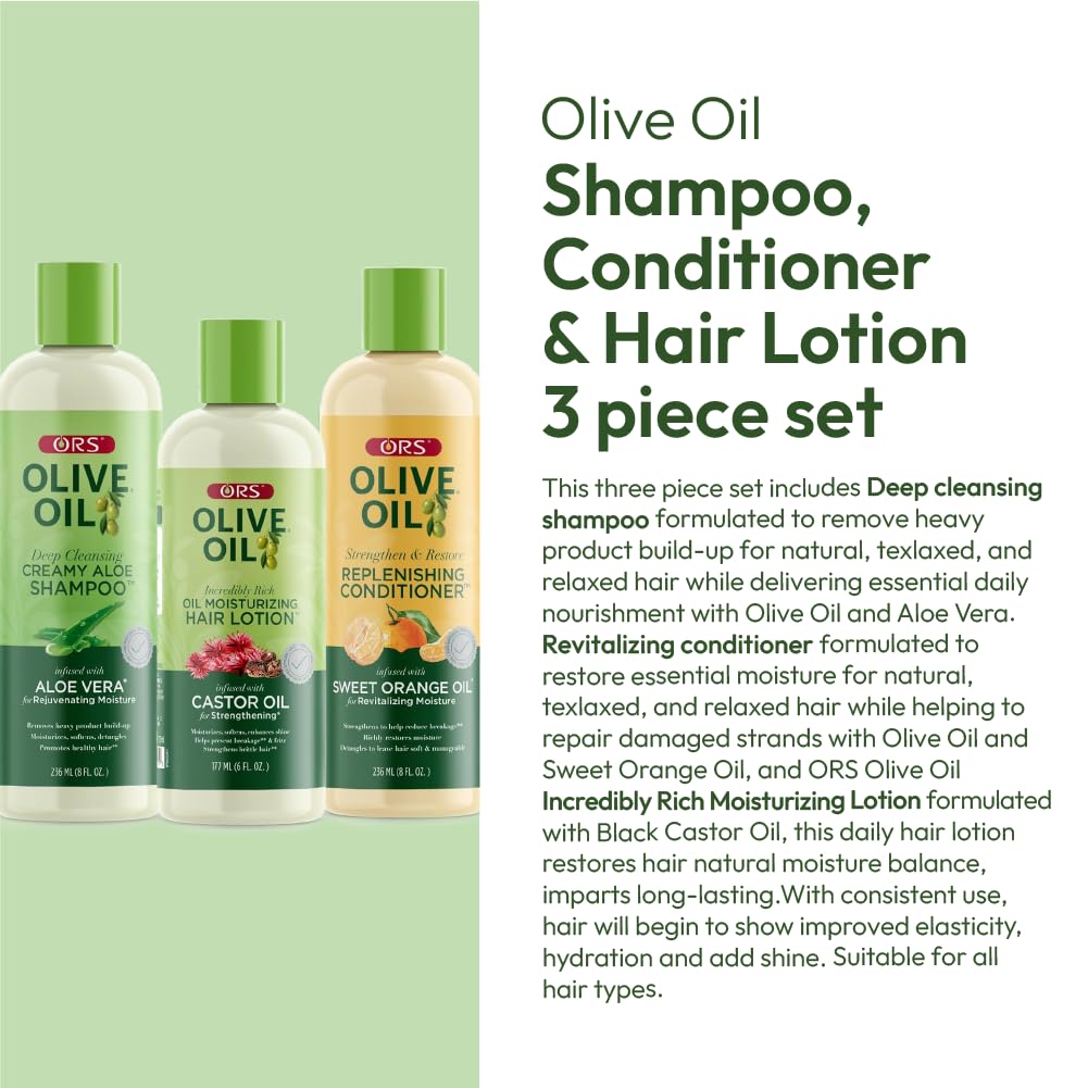 ORS conditioner front packaging displaying orange oil and restored shine benefit