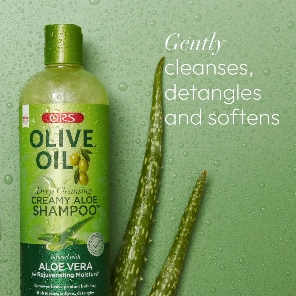 ORS shampoo in use in shower creating gentle lather