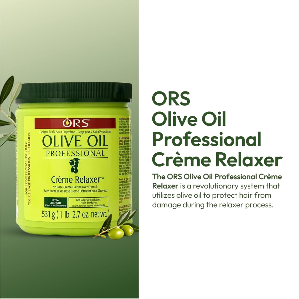 ORS close-up of creme texture highlighting olive oil conditioning effect