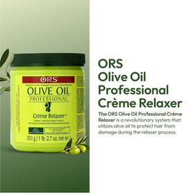 ORS close-up of creme texture highlighting olive oil conditioning effect