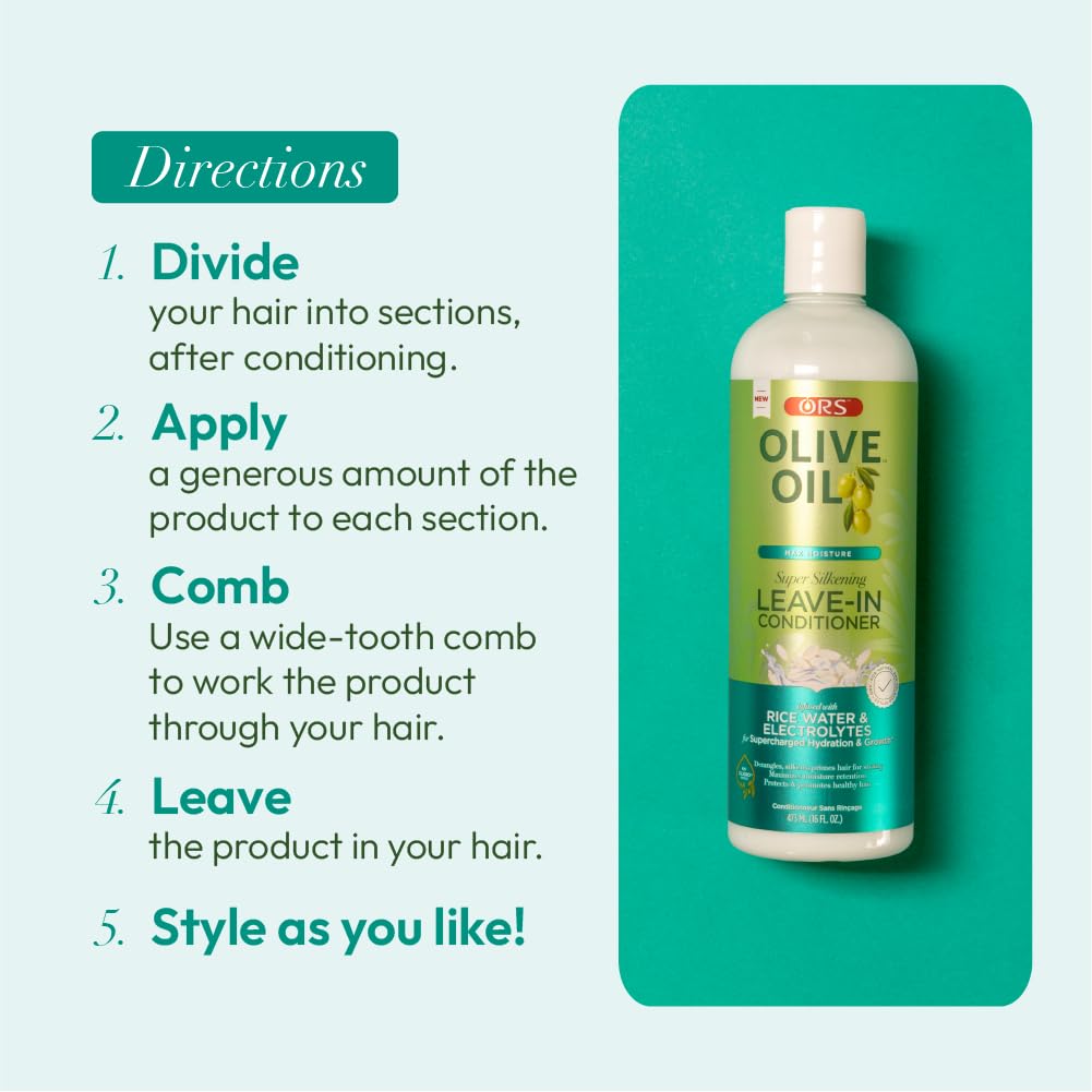 ORS bottle on bathroom shelf styled for daily hair routine