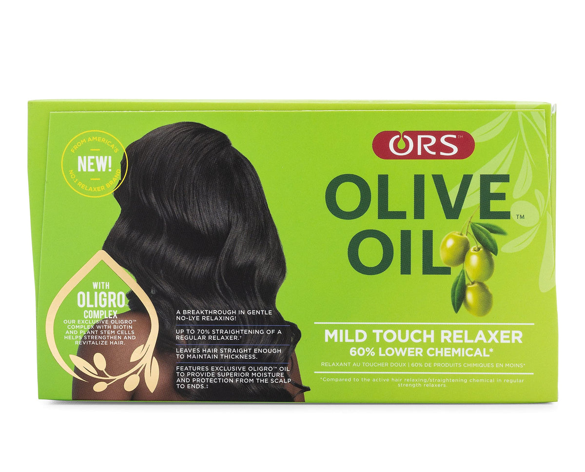 ORS applying relaxer to hair demonstrating controlled application and reduced breakage