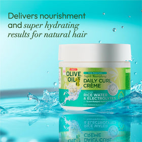 ORS on curly hair demonstrating defined hydrated curls