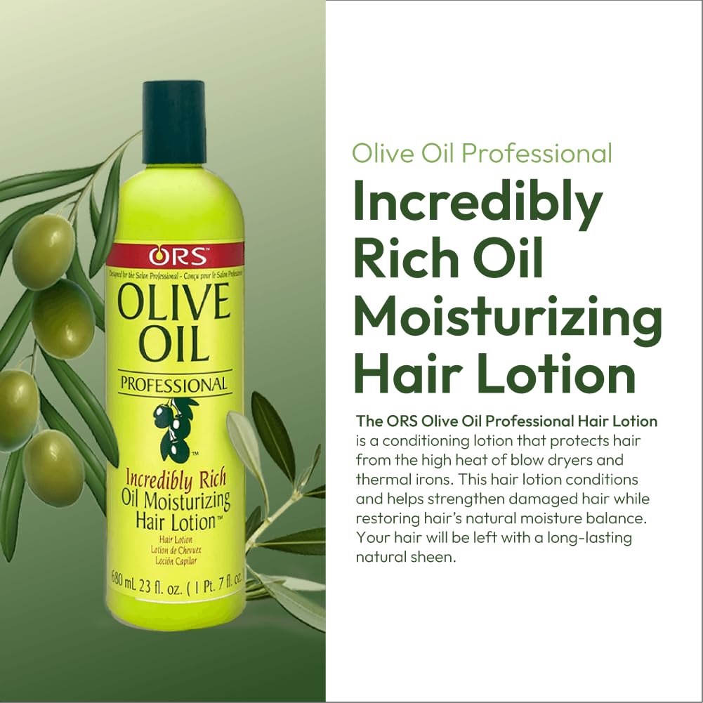 ORS lotion texture pour close-up highlighting creamy oil blend for visible moisture
