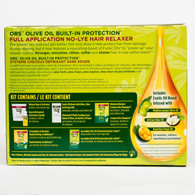 ORS close-up of relaxer cream texture highlighting olive oil conditioning for softness