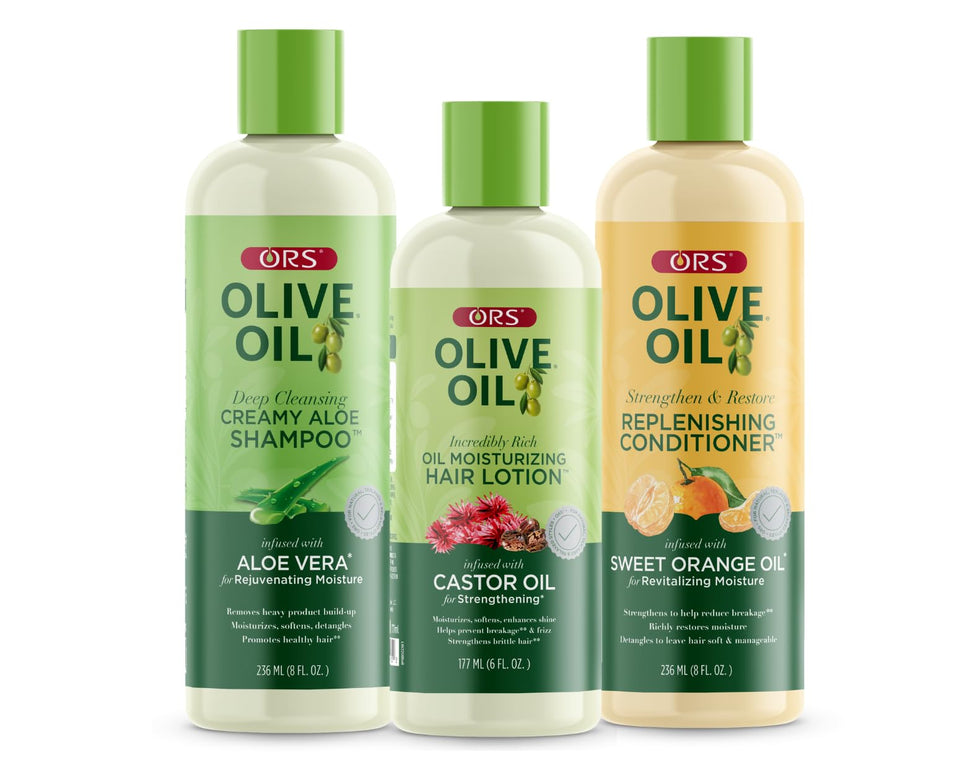 ORS bottle front packaging of shampoo shows label and gentle cleanser benefit