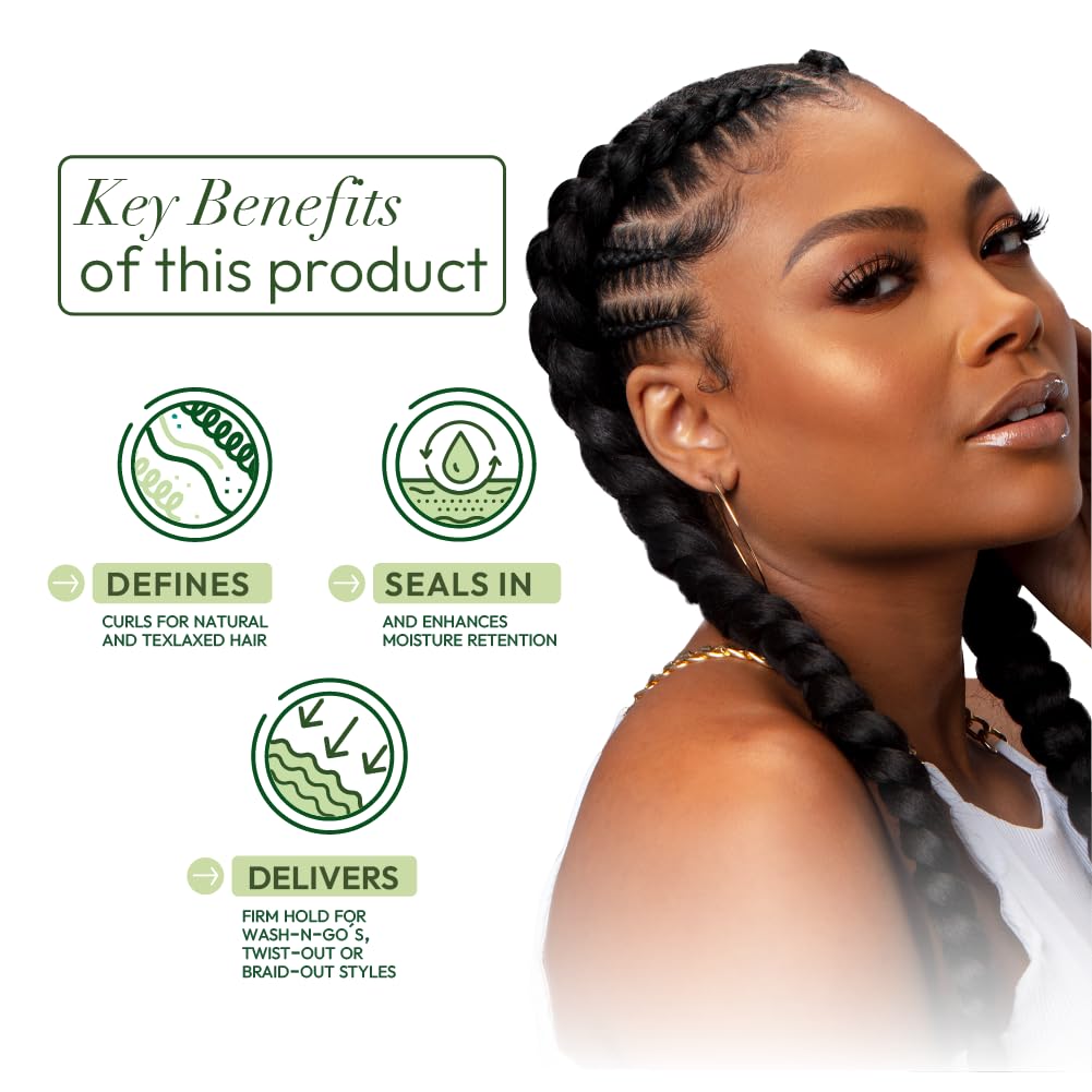 ORS styling in use on defined curls demonstrating long-lasting hold and frizz control