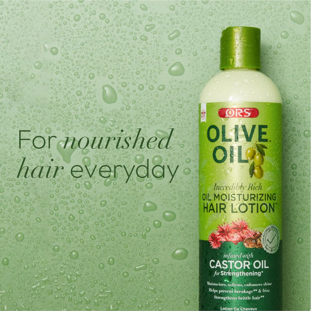 ORS product applied to hair during styling for heat protection