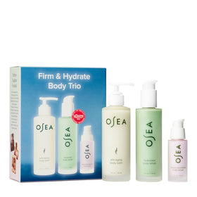 OSEA trio front packaging shown as gift-ready set promoting firmness