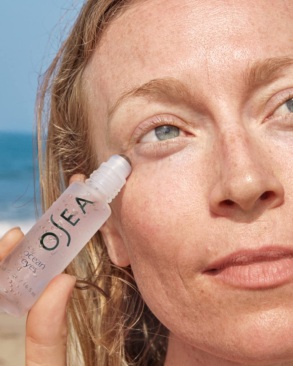 OSEA translucent gel texture on fingertip highlighting hydrating, lightweight feel