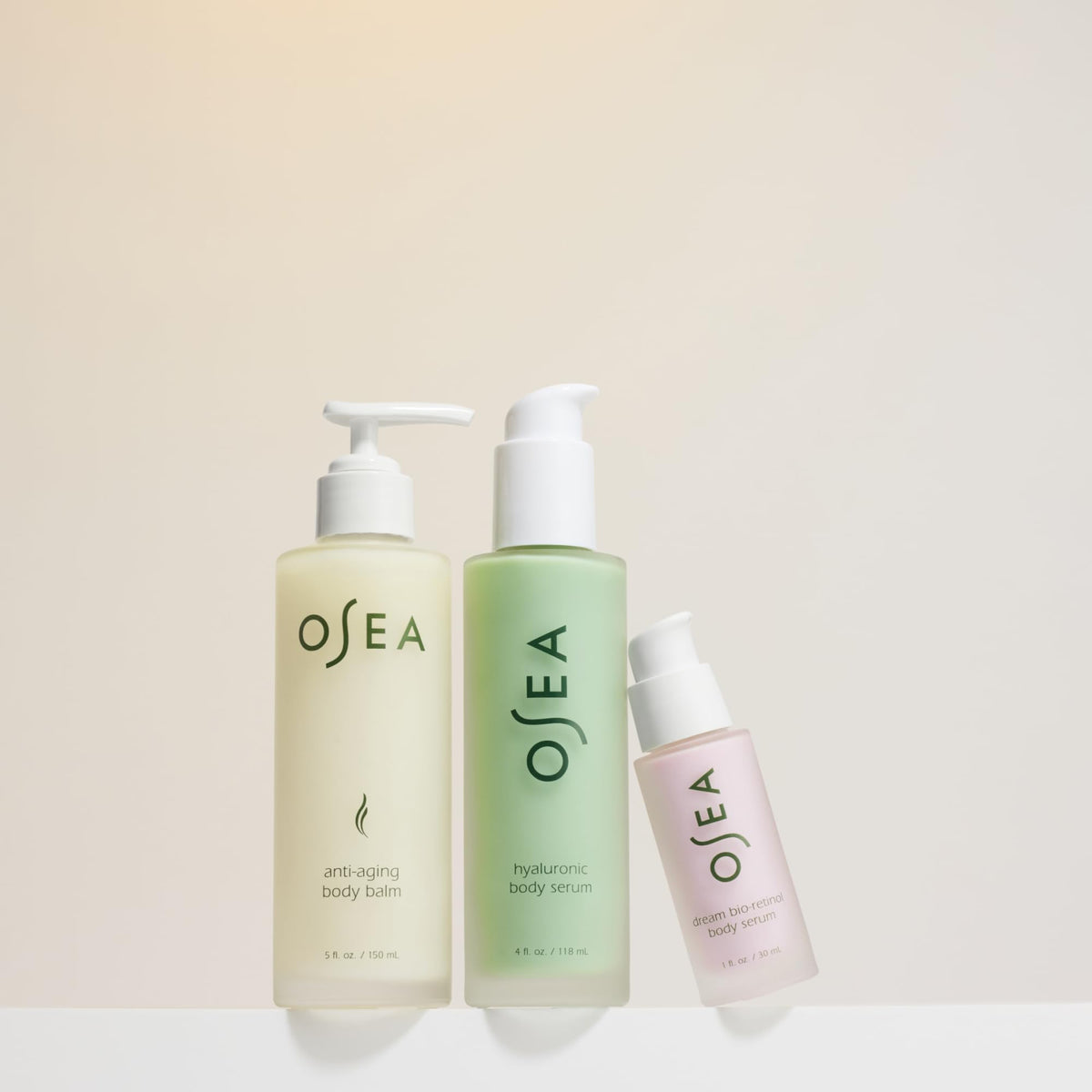 OSEA hyaluronic body serum pump detail highlighting fast absorption