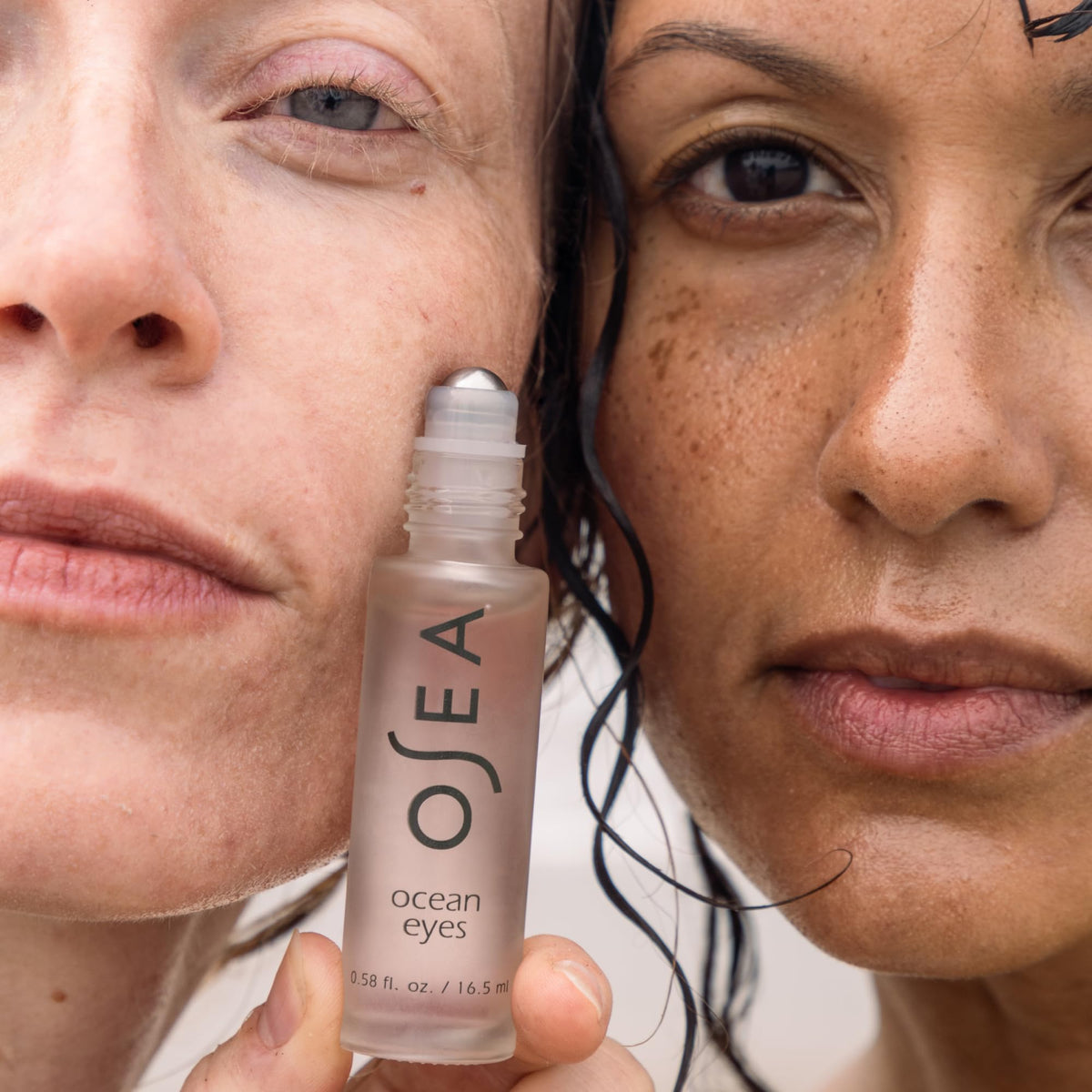 OSEA ingredient label closeup listing seaweed, hyaluronic acid, peptide benefits