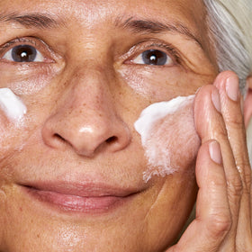 OSEA face cream on bathroom shelf at night suggesting nightly hydration ritual