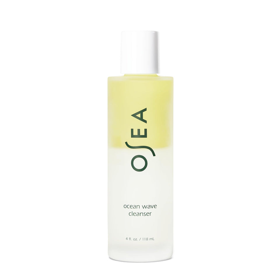 OSEA front bottle showing cleanser label and packaging benefit gentle removal