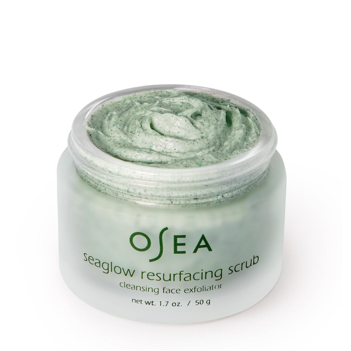 OSEA closeup of whipped marshmallow texture highlighting smooth exfoliating cream benefit