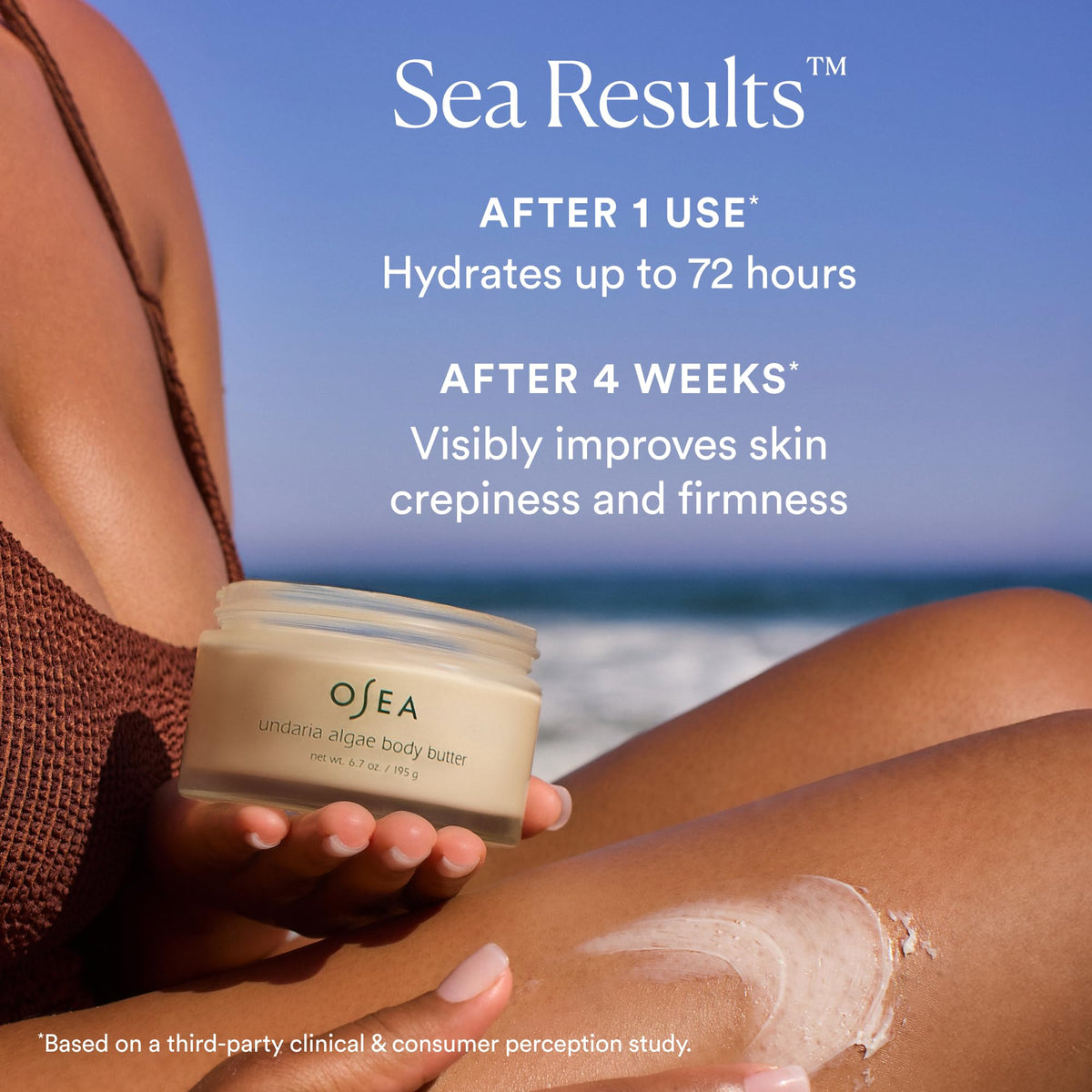 OSEA shea butter scoop close-up showing emollient-rich formula benefit