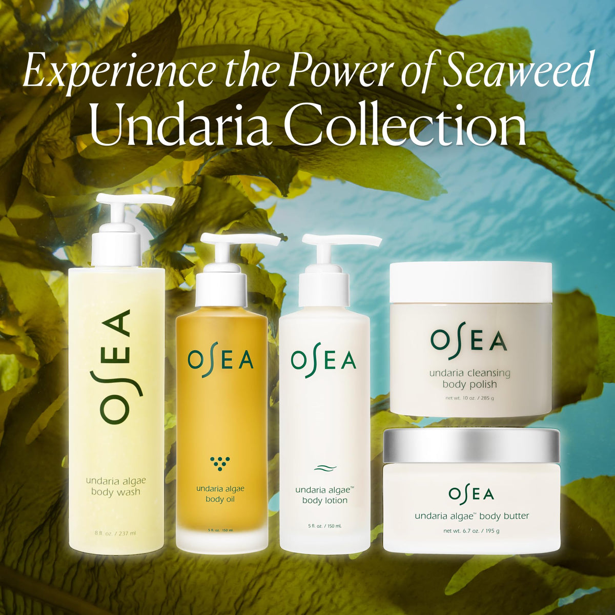 OSEA lotion paired with body oil to illustrate layering benefits