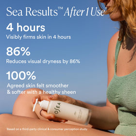 OSEA lotion texture swipe illustrating lightweight, hydrating finish