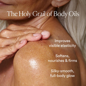 OSEA oil in hand being massaged for instant hydration benefits